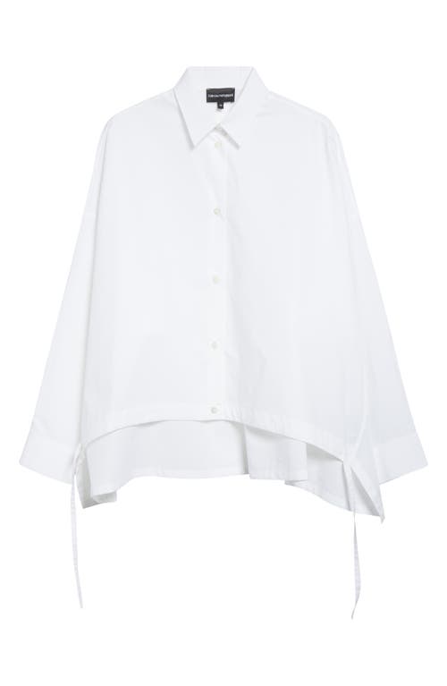 Emporio Armani Oversized Button-down Cotton Poplin Shirt In White