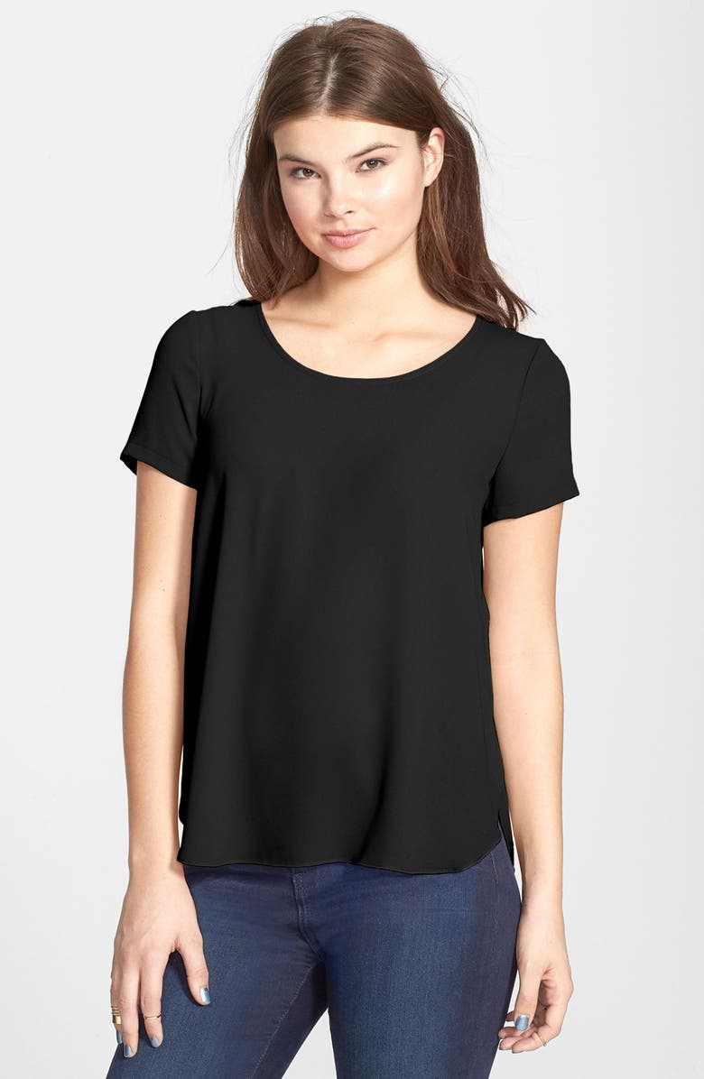 All in Favor Lily Side Slit Woven Tee, Main, color, 