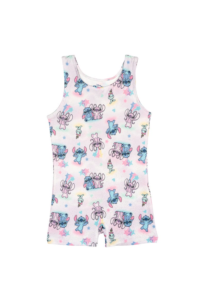 Lilo & Stitch Sleeveless Gymnastics One Piece Romper, Main, color, White Stitch Angel