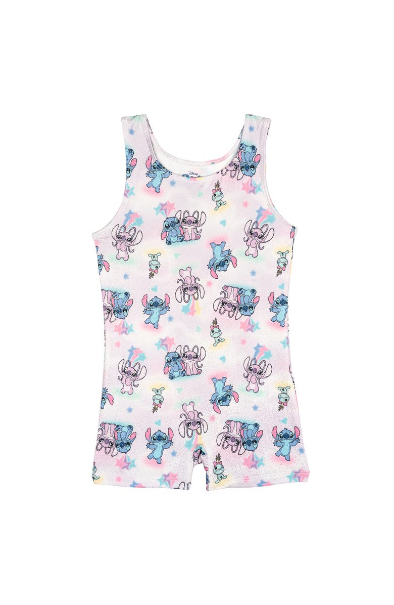 Disney Lilo & Stitch Sleeveless Gymnastics One Piece Romper, Main, color, White Stitch Angel