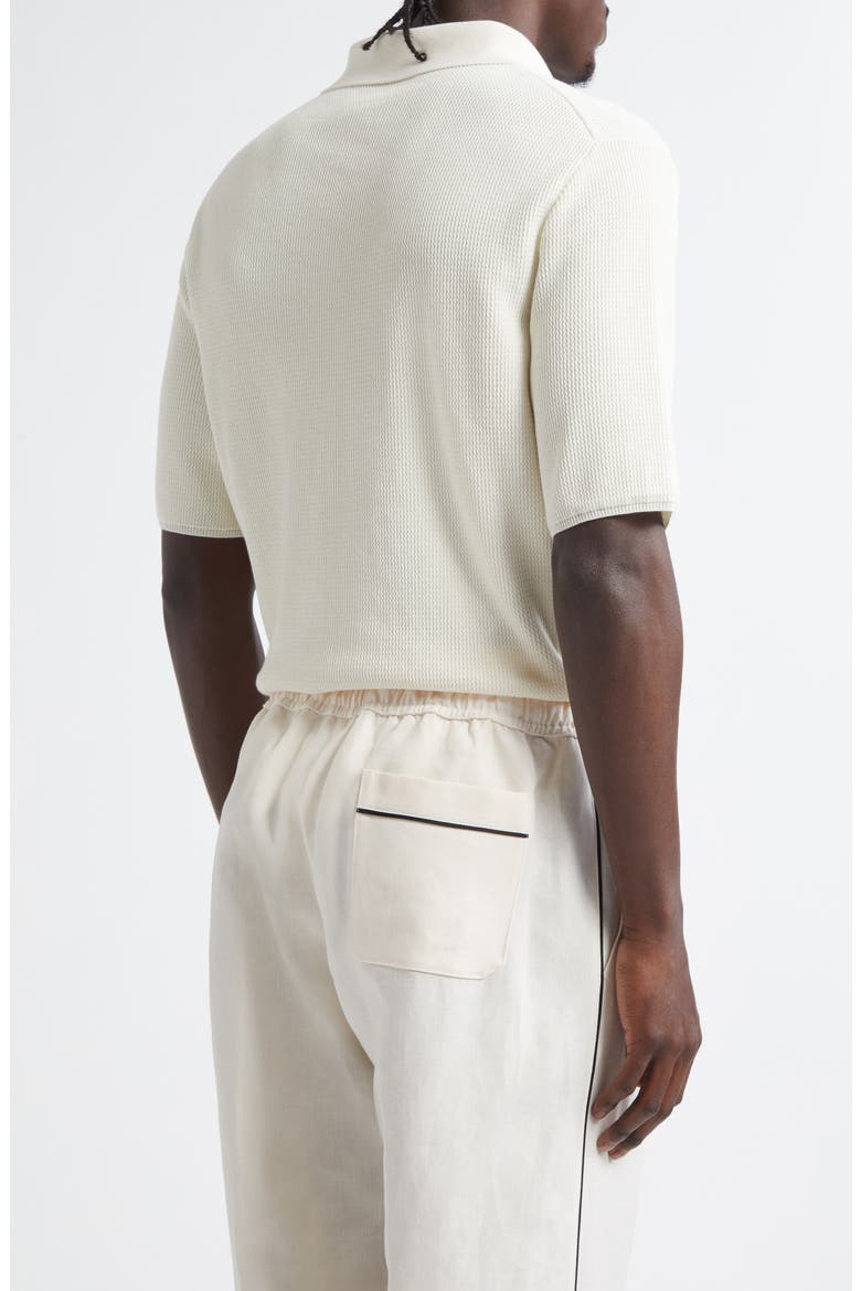Cotton Knit Polo, Alternate, color, W0001 NATURAL WHITE