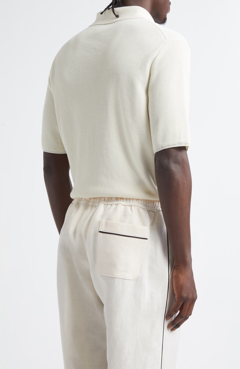 Dolce&Gabbana Cotton Knit Polo, Alternate, color, W0001 Natural White