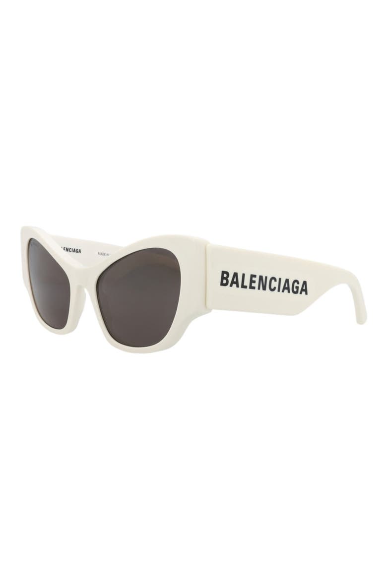 56mm Cat Eye Sunglasses, Alternate, color, WHITE WHITE GREY