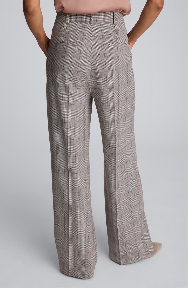 Kenneth Cole Plaid Wide Leg Pants, Alternate, color, Pewter Green Multi