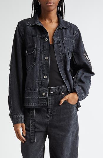 Sacai Denim & Nylon Twill Jacket | Nordstrom Sacai Denim & Nylon Twill Jacket | Nordstrom
