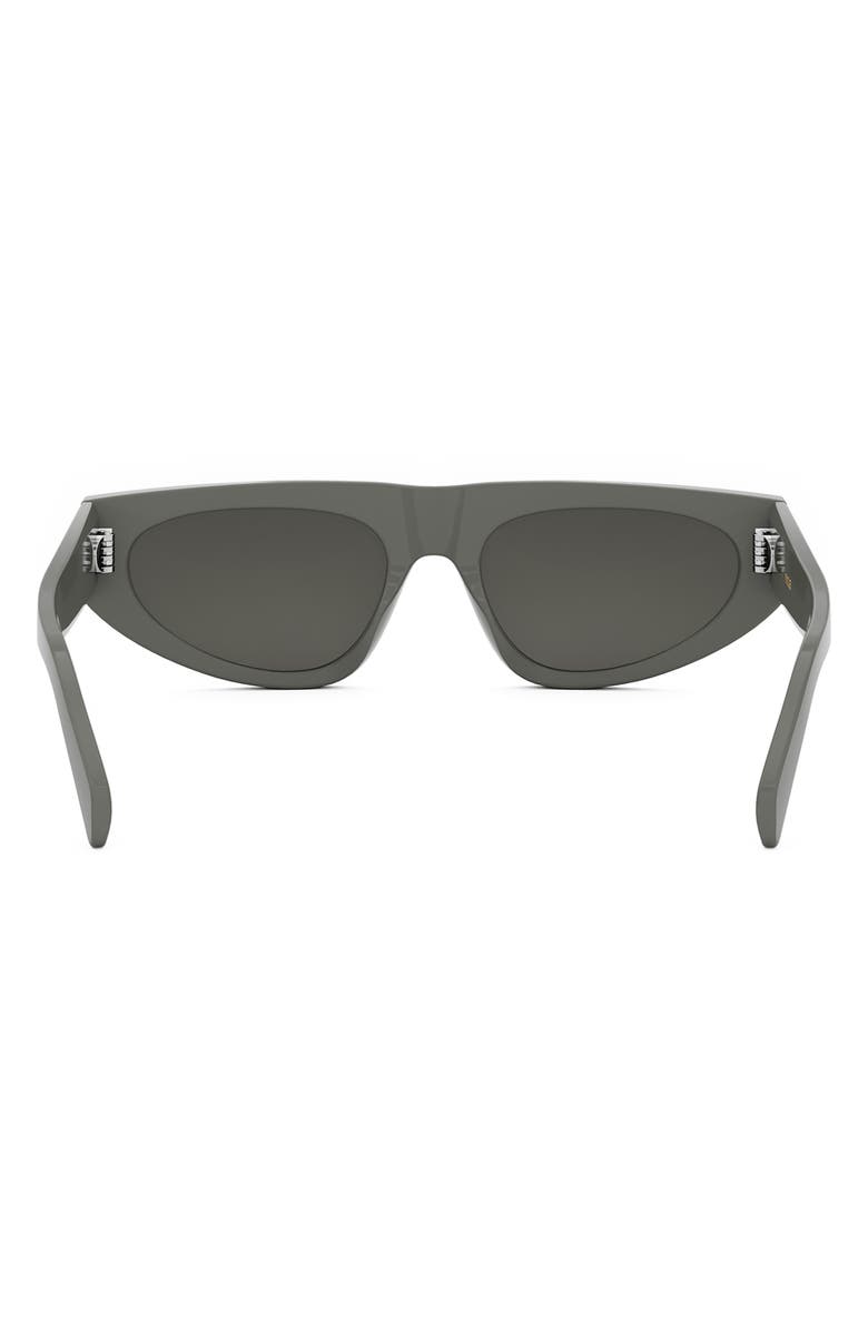 CELINE Monochroms 55mm Geometric Sunglasses, Alternate, color, Shiny Light Green / Smoke