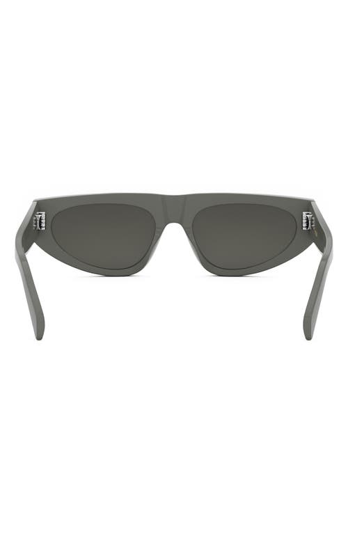 Celine Monochroms Smoke Geometric Ladies Sunglasses Cl40315u 93a 55 In Shiny Light Green/smoke