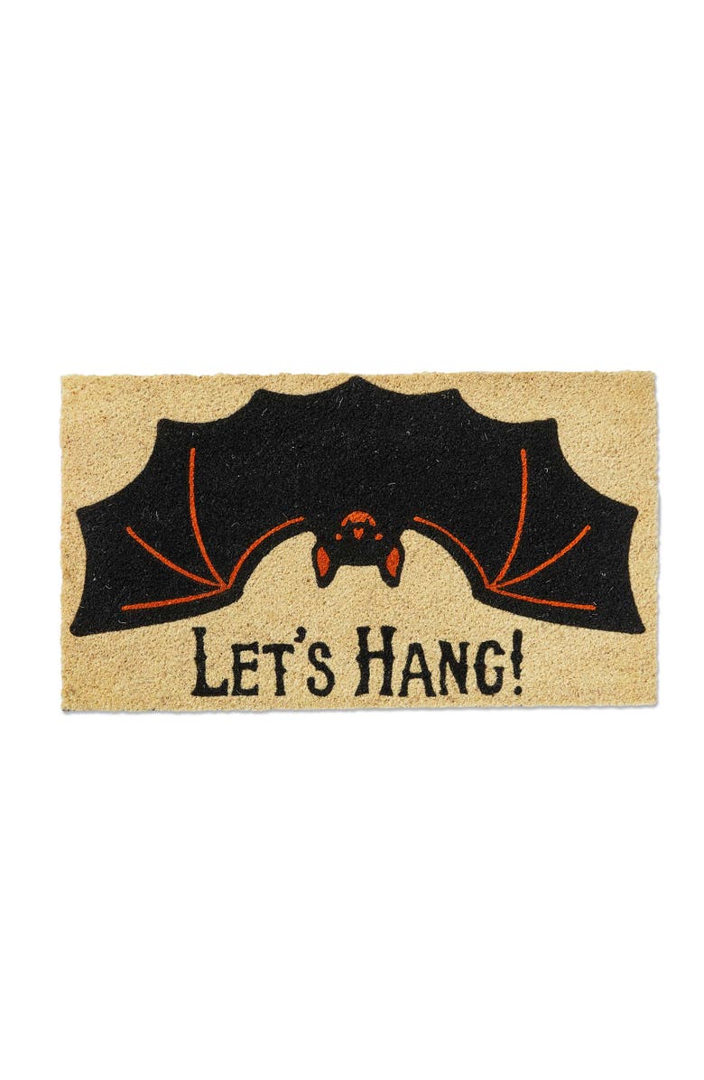 tag Lets Hang Natural Coir Door Mat Easy to Clean Black, Main, color, Black