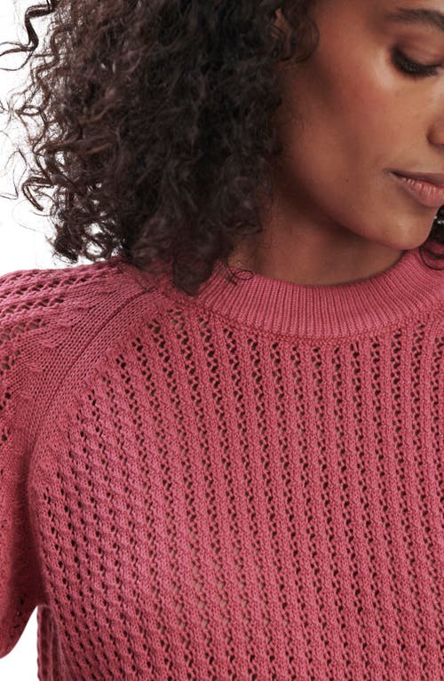 Varley Clay Open Knit Sweater In Red