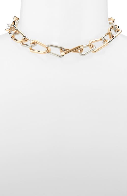 Shop Allsaints Hex Chain Collar Necklace In Two Tone