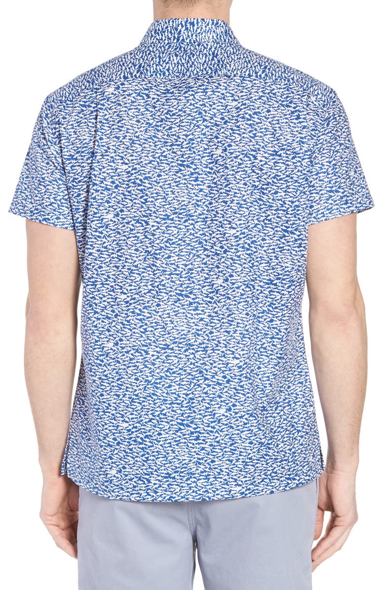 Tori Richard Shark Tank Regular Fit Shirt, Alternate, color, Marina