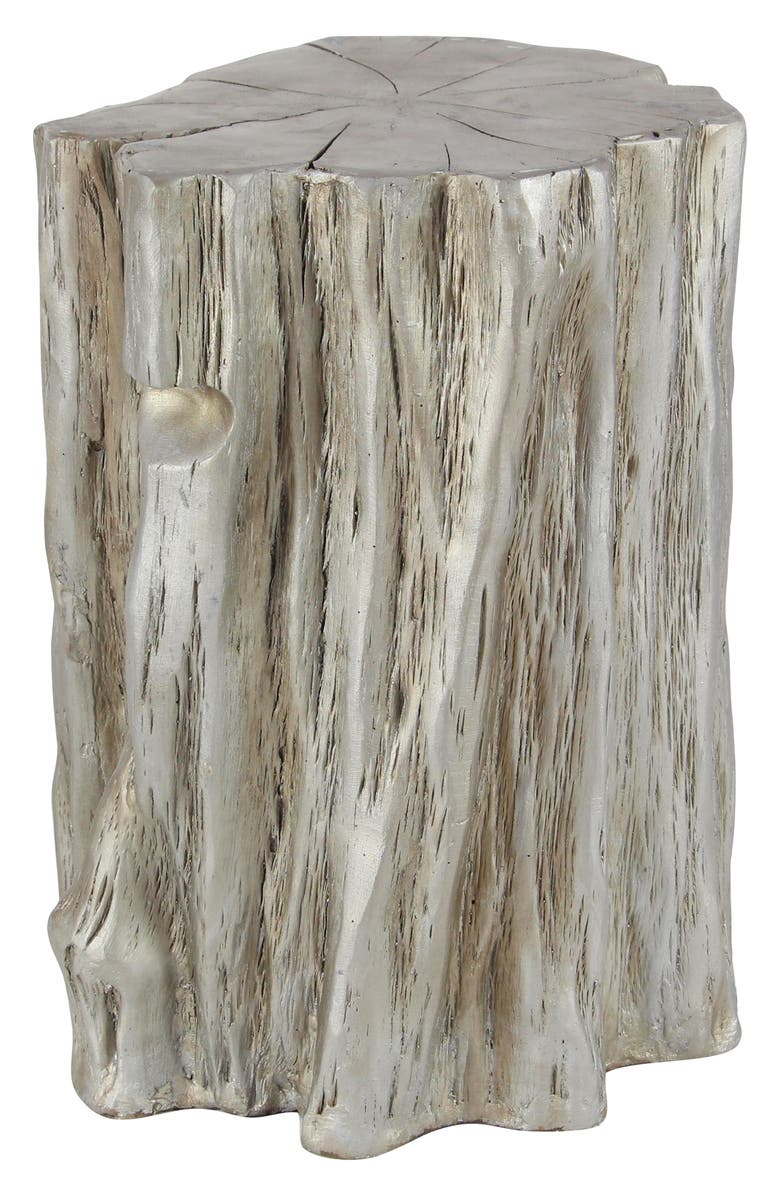 GINGER BIRCH STUDIO Silvertone Fiberglass Tree Trunk Accent Table, Alternate, color,