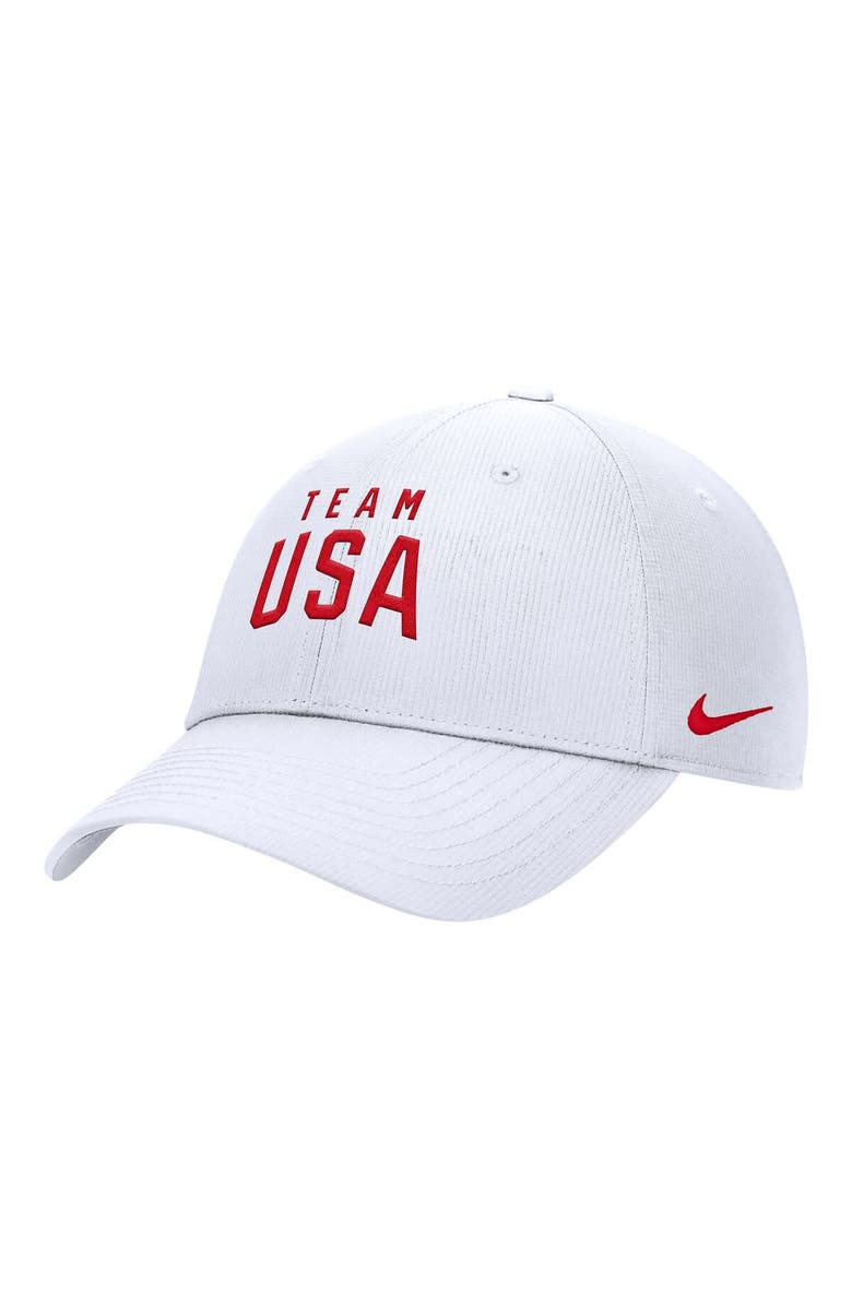 Nike Men's Nike White Team USA On-Field Club Ripstop Dri-FIT Adjustable Hat, Main, color, White