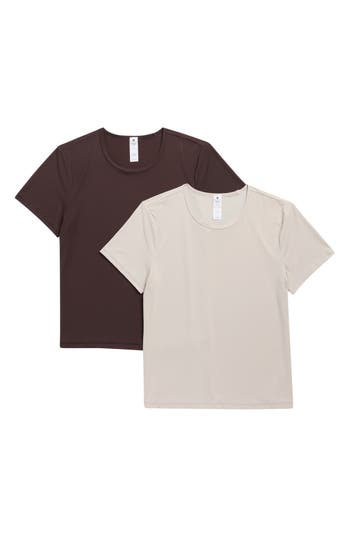 Yogalicious Pack Of 2 Tara Air Cloud Jersey T-shirt In Brown