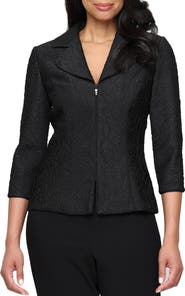 Alex Evenings Textured Jacquard Jacket
