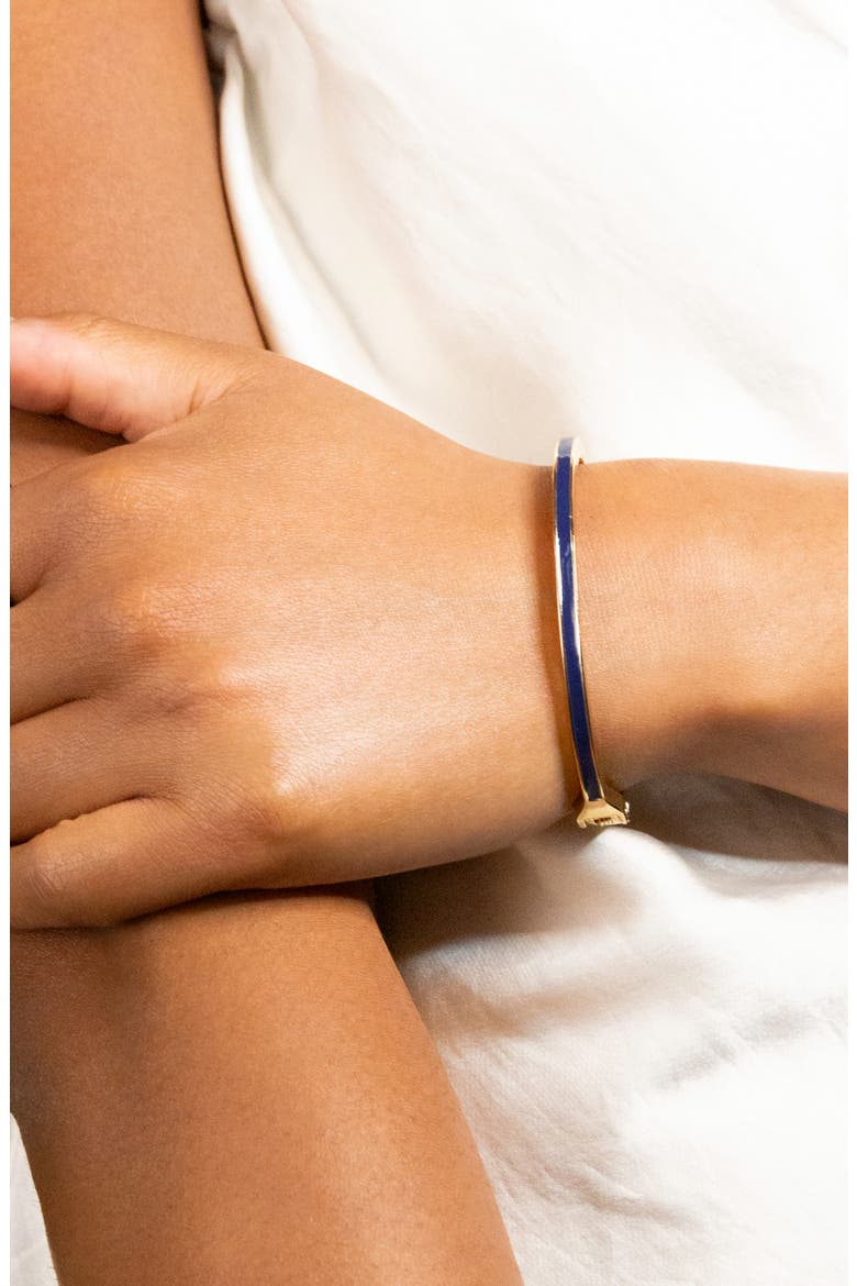 Thin Enamel Hinge Bracelet, Alternate, color, GOLD NAVY