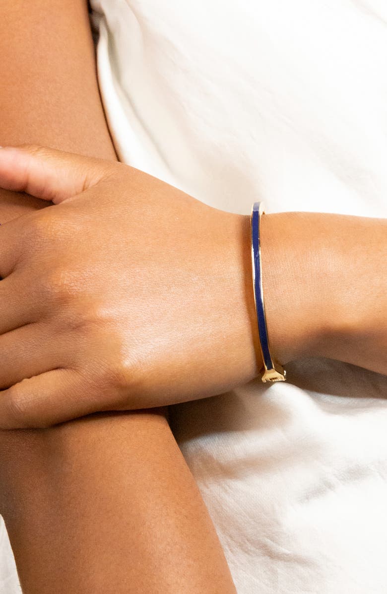 MARLYN SCHIFF Thin Enamel Hinge Bracelet, Alternate, color, Gold Navy