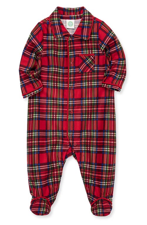 Little Me Plaid Footie In Multi