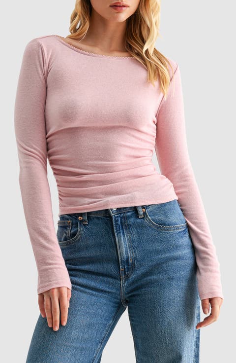 Side Cinched Long Sleeve Top