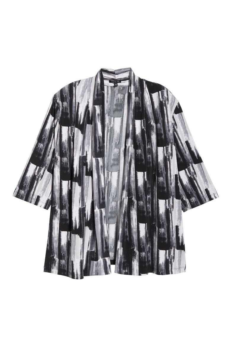 Brushstroke Print Knit Jacket, Alternate, color, BRUSHSTROKE