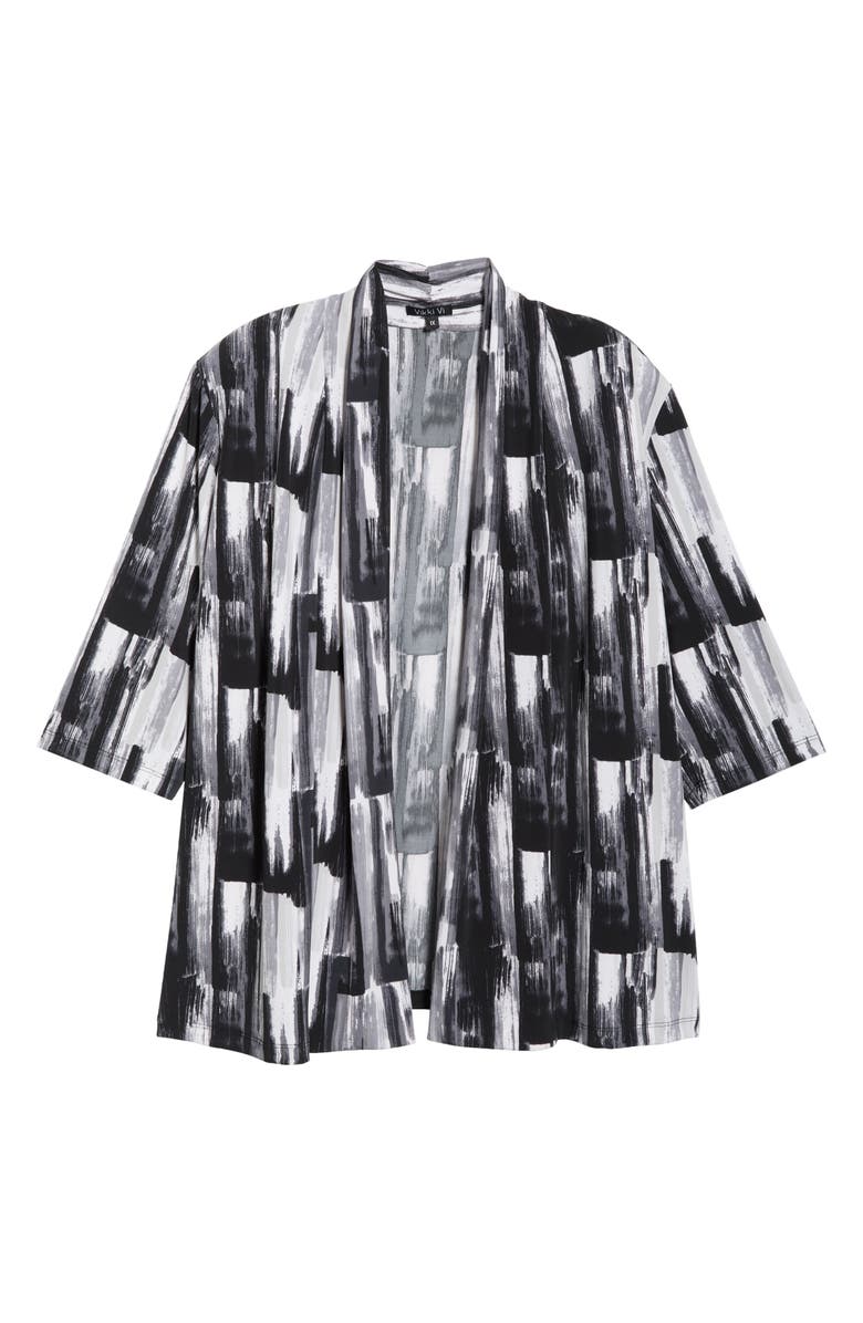 Vikki Vi Brushstroke Print Knit Jacket, Alternate, color, Brushstroke