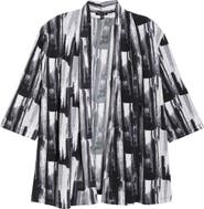 Vikki Vi Brushstroke Print Knit Jacket