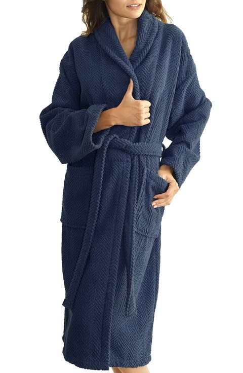 Unisex Herringbone Weave Bathrobe