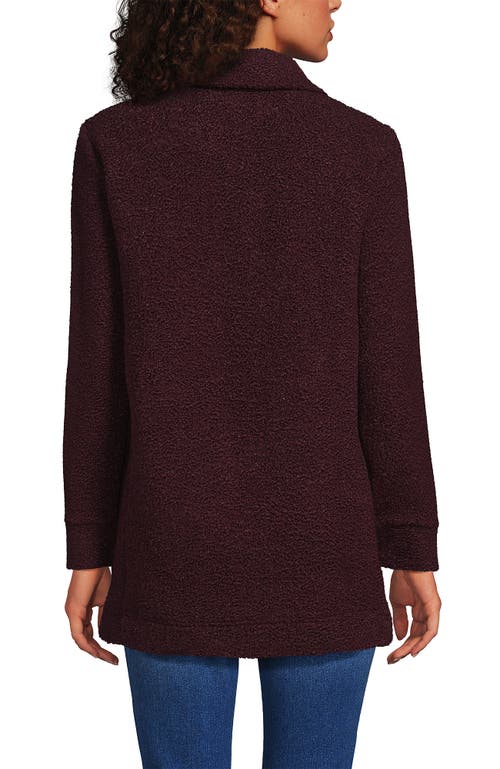 Lands' End Boucle Fleece Coat In Red