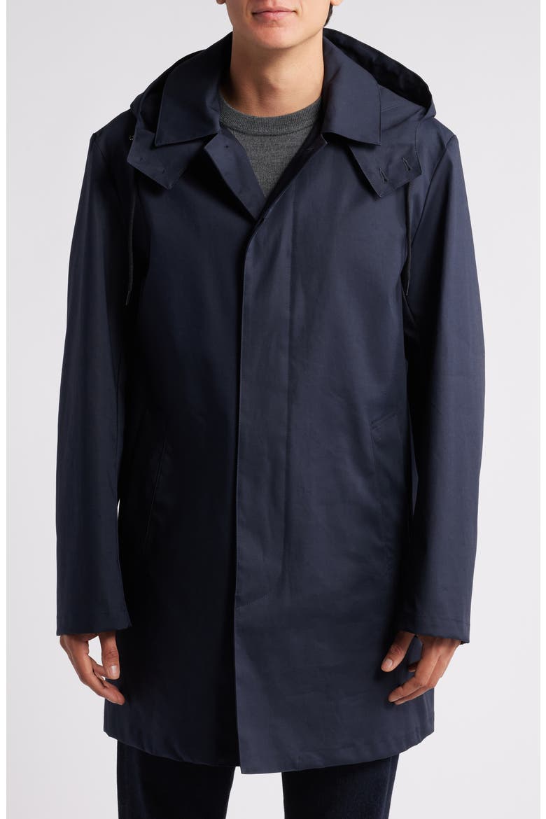 Cambridge Waterproof Hooded Raincoat, Alternate, color, NAVY