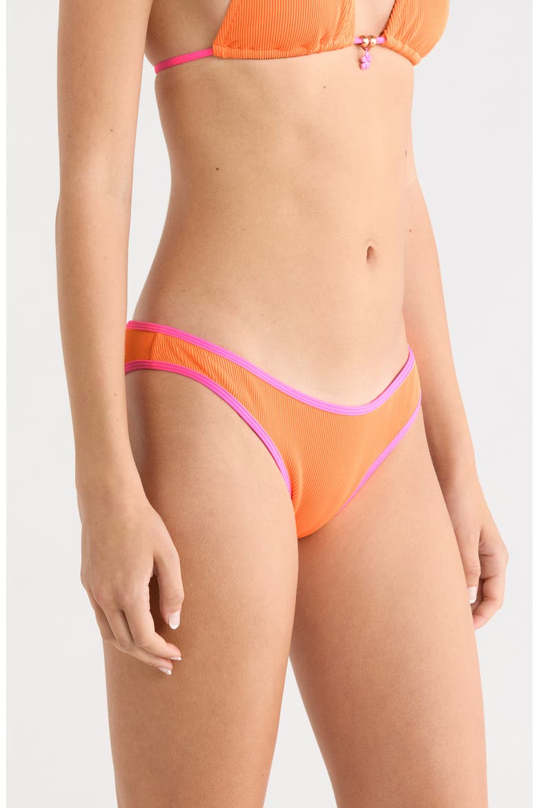 Modest Bind Bikini Bottoms, Alternate, color, PEACH POP