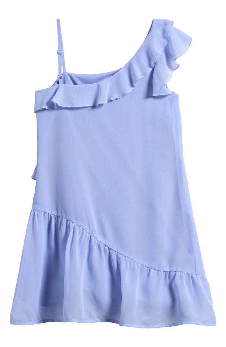 Ava & Yelly Kids' One-Shoulder Ruffle Dress, Alternate, color, Blue