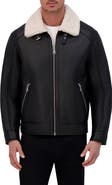 Kenneth Cole New York Faux Shearling Moto Jacket