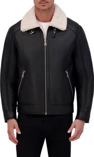 Kenneth Cole New York Faux Shearling Moto Jacket