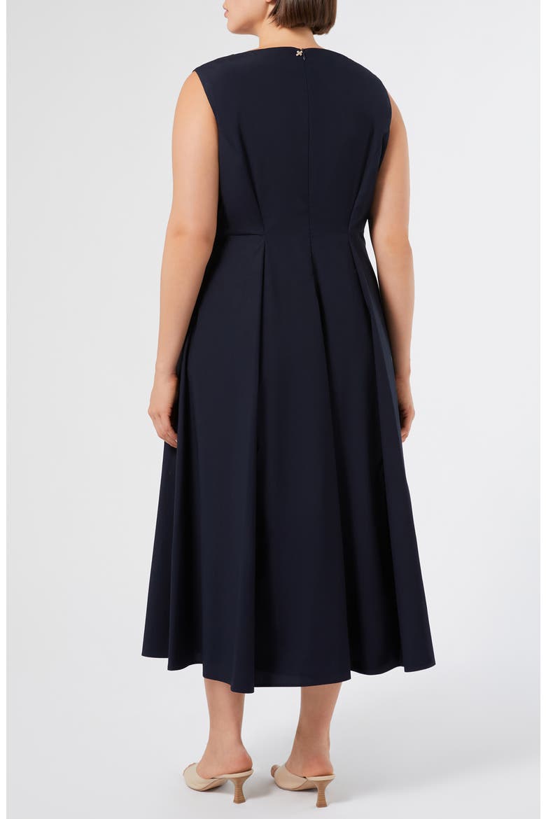 Zimino Sleeveless Stretch Cotton Midi Dress, Alternate, color, MIDNIGHT BLUE
