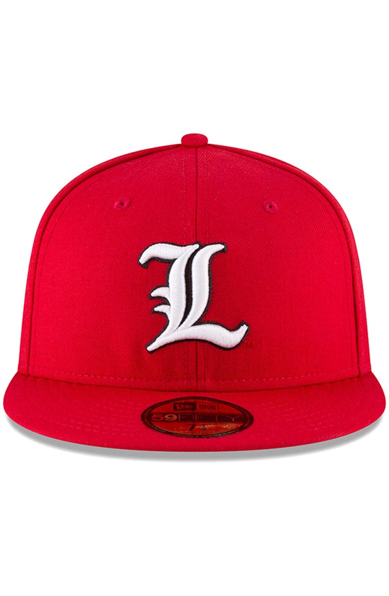 New Era Men's New Era Red Louisville Cardinals Basic 59FIFTY Fitted Hat, Alternate, color,