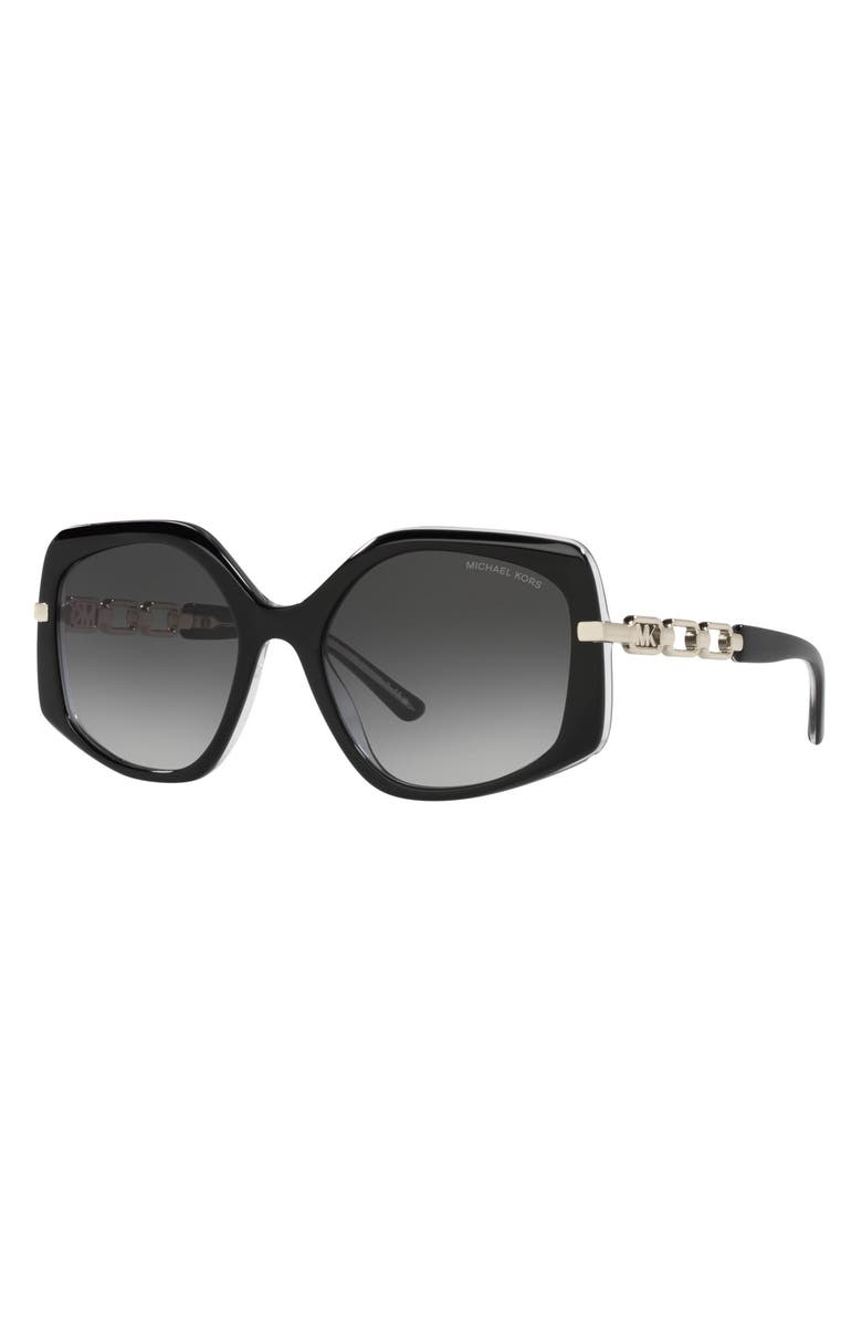 Michael Kors Cheyenne 56mm Gradient Geometric Sunglasses, Alternate, color, 