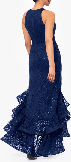 Sequin Lace Ruffle Dress