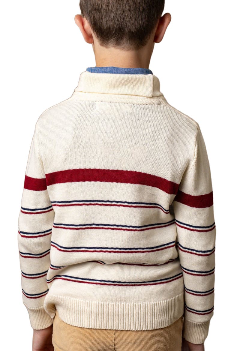 Boys' Shawl Collar Sweater, Kids, Alternate, color, Ivory Stripe