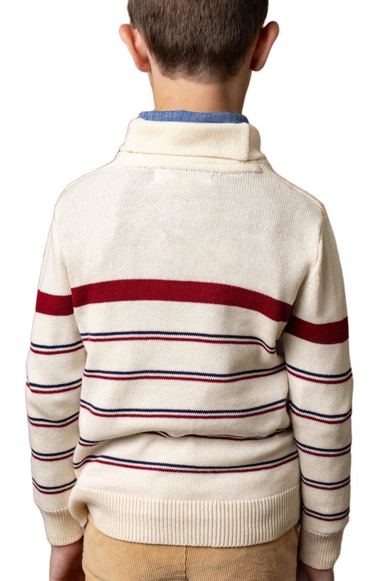 Hope & Henry Boys' Organic Shawl Collar Sweater, Kids, Alternate, color, Ivory Stripe
