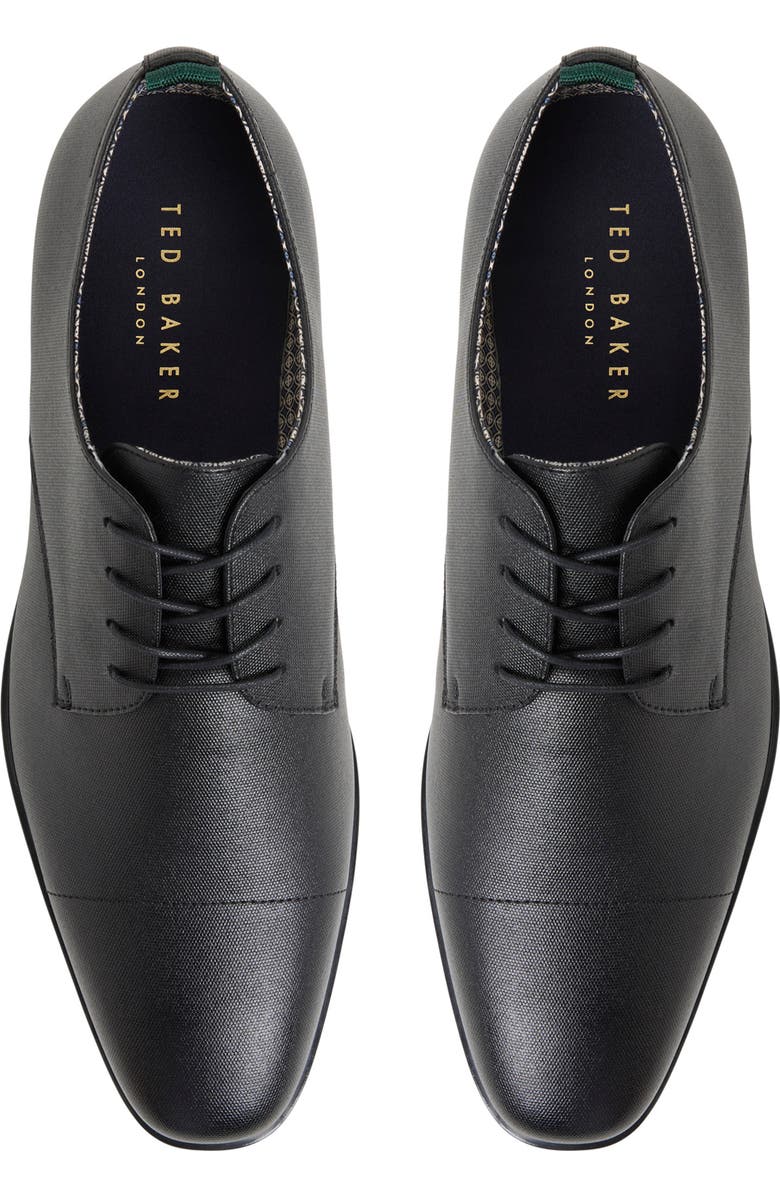 Ted Baker London Garratt Cap Toe Derby, Alternate, color, Black Emboss
