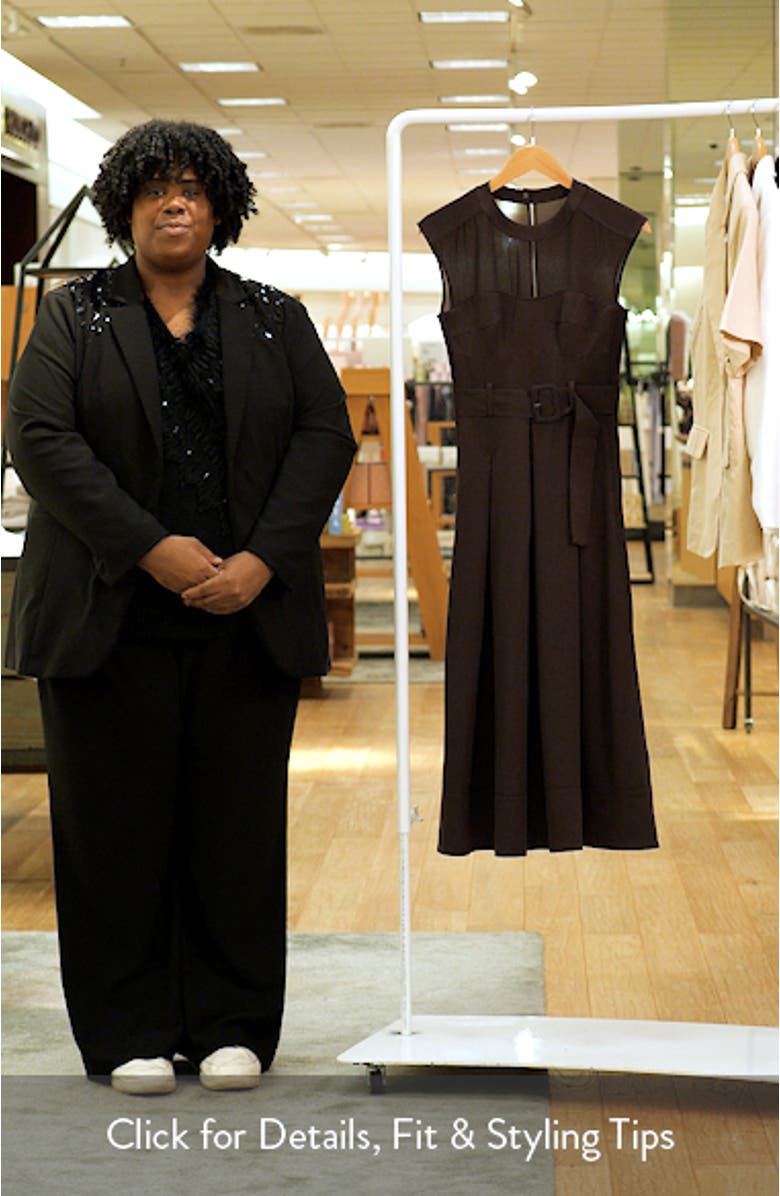 Ava Belted Cap Sleeve Midi Dress, sales video thumbnail