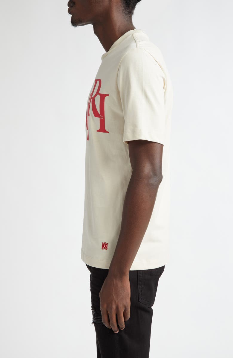 AMIRI Staggered Logo Graphic T-Shirt, Alternate, color, Birch