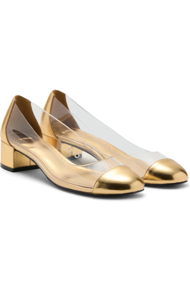 MANGO Cap Toe Pump, Main, color, Gold