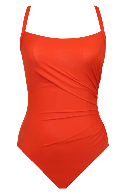 Miraclesuit Rock Solid Starr Underwire One-piece Swimsuit In Orange