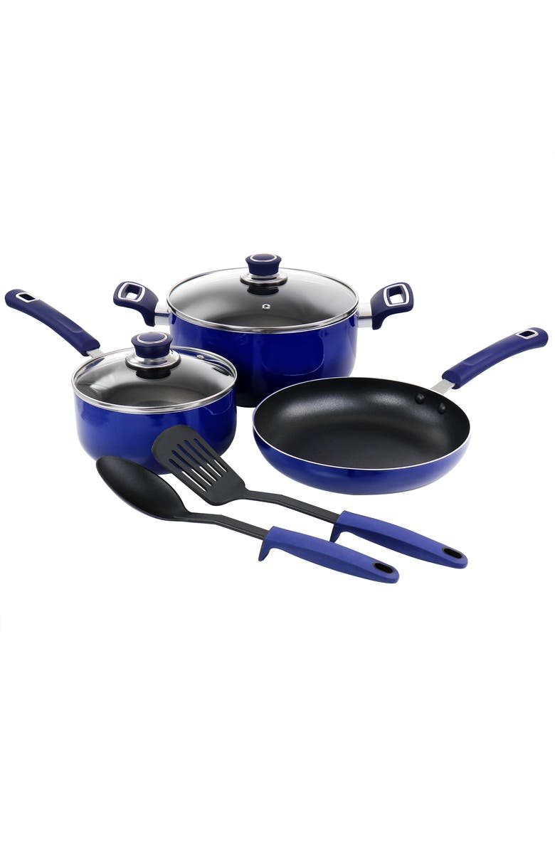 OSTER 7 Piece Non Stick Aluminum Cookware Set, Main, color, Blue