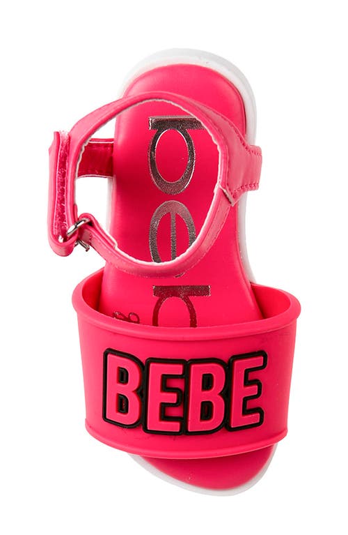 Bebe Little Girls Flat With Rhinestone Dangle Charm Sandals In Fuchsia