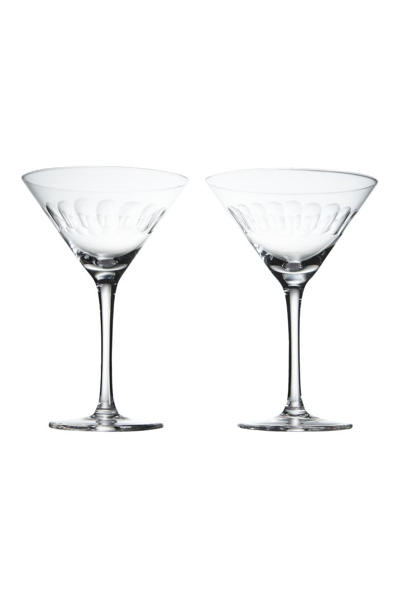 Set of 2 Crystal Martini Glasses, Main, color, LENS