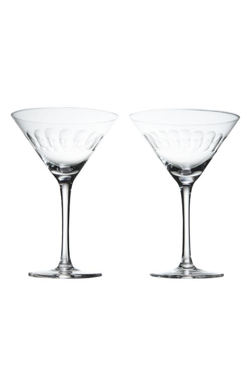 The Vintage List Set Of 2 Crystal Martini Glasses In Transparent