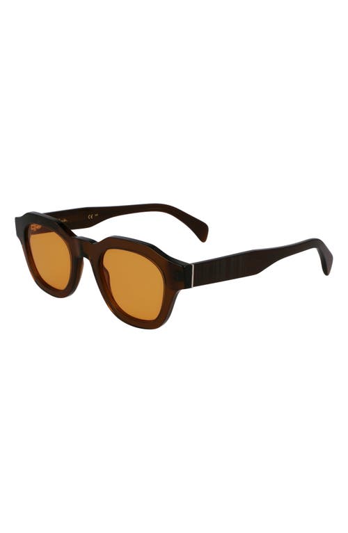 Paul Smith Lyford 48mm Small Modified Rectangular Sunglasses In Transparent Khaki