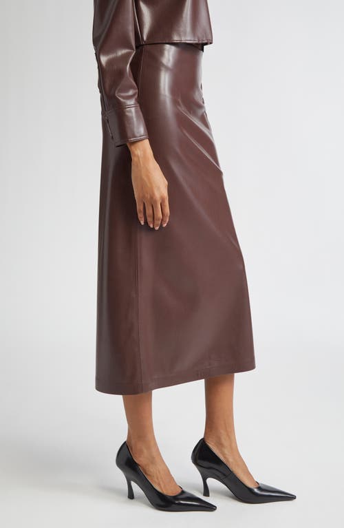 Alice And Olivia Alice + Olivia Maeve Faux Leather Midi Skirt In Brown